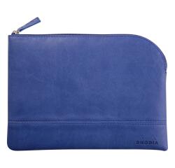 Rhodiarama etui met rits in kunstleer - maat M - 16x22 cm - Sapphire