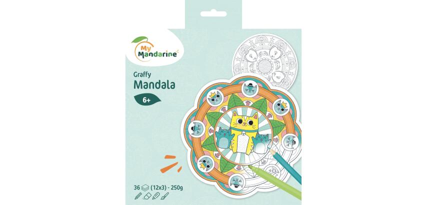 Graffy Pop Mandala, Tiere - Blau