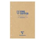 Bloc récyclé agrafé en-tête Uninotes A4+ 140 pages détachables perforé 4 trous ligné + marge - Assortis
