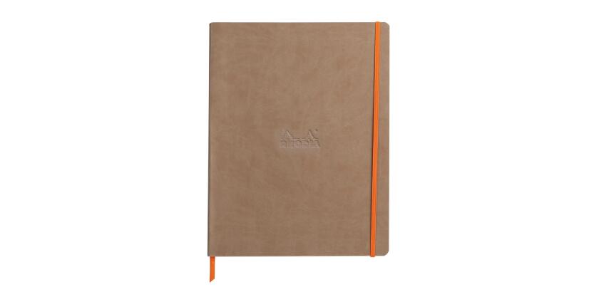 Rhodiarama cahier souple A4+ 160 pages ligné papier ivoire 90g - Taupe