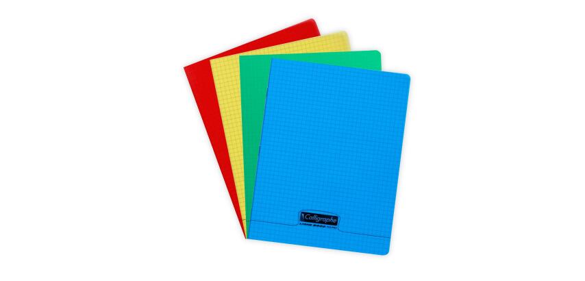 Cahier piqué 8000 POLYPRO 17x22 cm 192 pages petits carreaux 90 g - Assortis