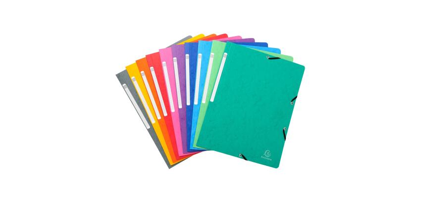 Elasticated folder without flap 400gsm hard glazed mottled premium pressboard- A4 size - Assorted colours