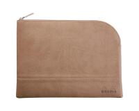 Rhodiarama pochette zippée en simili cuir - taille L (21x28 cm) - Taupe