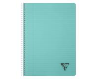Cahier reliure intégrale Linicolor ESSENCE A4 180 pages ligné + marge couverture plastique polypropyène rainuré - Bleu lagon