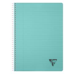 Cahier reliure intégrale Linicolor ESSENCE A4 180 pages ligné + marge couverture plastique polypropyène rainuré - Bleu lagon
