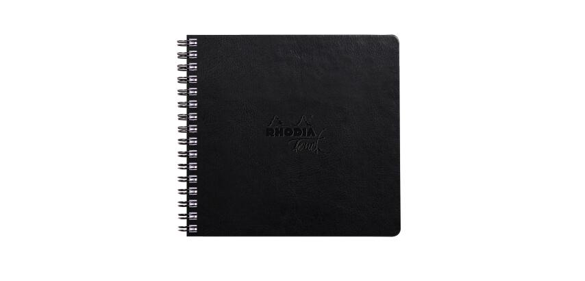 Rhodia Touch Mixed Media Book, papier Paint'On extra-blanc 250g - 15x15 cm, 64 pages - Noir