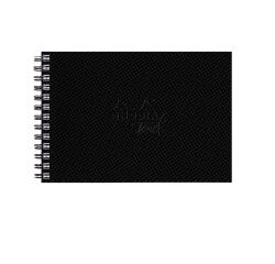 Rhodia Touch Watercolor Book, spiraalgebonden boek, papier met fijne korrel 100% katoen 300g - A6 horizontaal - 20 blad - Zwart