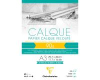 Papier Calque bloc collé 50F A3 90/95g