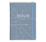 Jeans métro, Carnet rembordé rigide A5 - 14,8 x 21 cm, 96 pages, ligné, poche à soufflet, ass. - Bleu jeans
