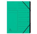Stapled Multipart file with black elastic, 7 compartments, A4