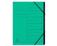 Stapled Multipart file with black elastic, 7 compartments, A4
