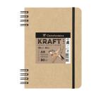 Kraft carnet double spirale 80F A5 115g