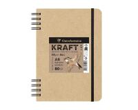Kraft carnet double spirale 80F A5 115g