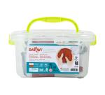 DARWI lufttrocknende Modelliermasse, Box mit 7 Blöcken 500g, für Schulen und Kindergärten (5x CLASSIC + 2x TERRACOTTA) - Weiß + Terrakotta