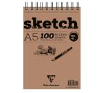 Sketch bloc spiralé 100F A5 90g - Blanc