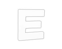 Petite lettre E 12cm - Blanc