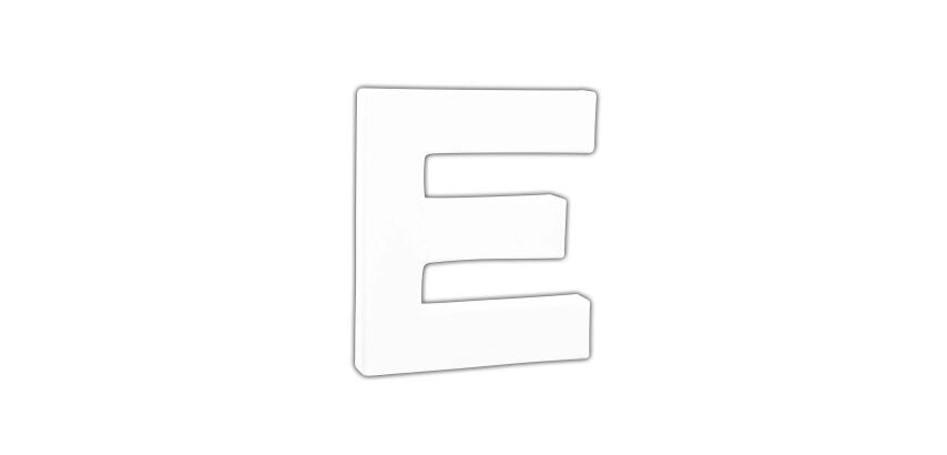 Petite lettre E 12cm - Blanc