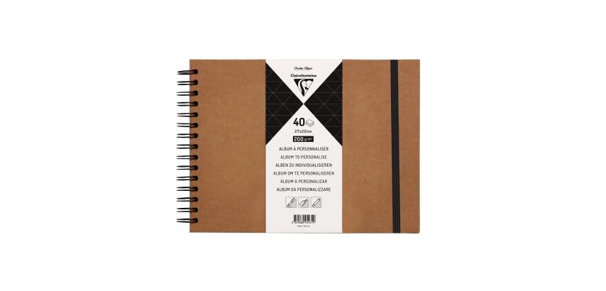 Album à personnaliser de 40 feuilles 200g/m2 au format 27x20cm - Kraft