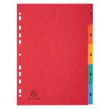 Intercalaires carte lustrée avec onglets imprimés numériques - 5 positions - A4 - Couleurs assorties