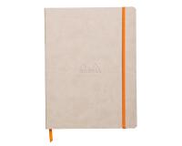 Rhodiarama carnet souple 19x25 cm 160 pages ligné papier ivoire 90g fermeture élastique - Beige