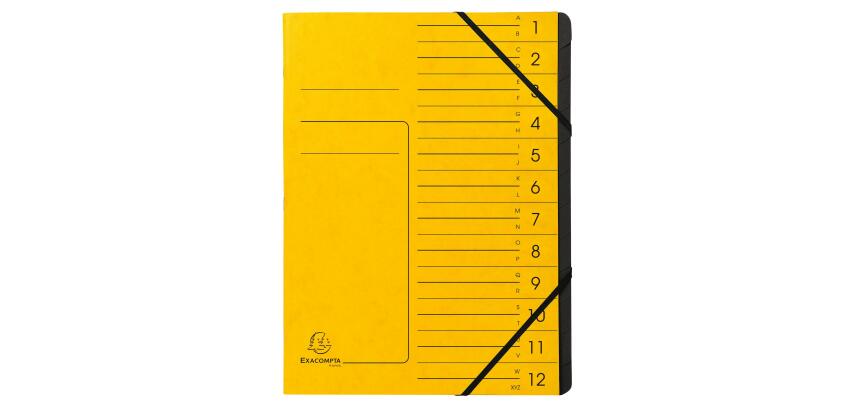 Exacompta Stapled Multipart file with Elastic (12 compartments, A4)
