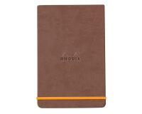 Rhodiarama Webnotepad rembordé rigide A5 192 pages ligné microperforé papier ivoire 90g fermeture élastique - Chocolat