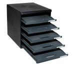 MODULO A4 - 5 open drawers ECO black/gre - Dark grey
