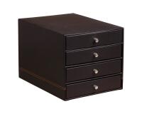 Rhodiarama trieur 4 tiroirs simili cuir italien 24,8x32,7x22,8 cm - Noir