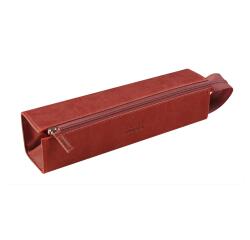 Rhodiarama trousse plumier simili cuir italien 23x5x5 cm - Nacarat