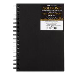 Goldline carnet spiralé 50F A5 140g portrait - Noir