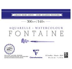 Fontaine bloc collé 4 côtés 25F 18x24cm 300g grain demi-satiné