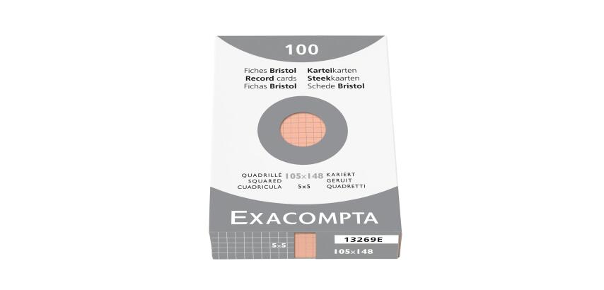 Box of 100 record cards - squared 105x148mm - Orange