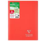 Cahier piqué Koverbook A4 96 pages ligné + marge couverture polypropylène opaque 100% recyclé - Assortis