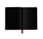 Rhodiarama Goalbook Creation rembordé rigide A5 160 pages papier Maya noir lisse dot 120g avec élastique - Coquelicot