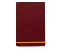 Rhodiarama Webnotepad rembordé rigide 9x14 cm 192 pages ligné microperforé papier ivoire 90g fermeture élastique - Lie de vin