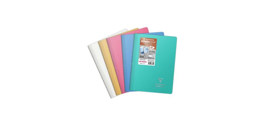 Cahier reliure intégrale enveloppante Koverbook Silver A4 160 pages ligné couverture polypropylène opaque - Assortis