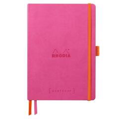 Rhodiarama Goalbook A5 met softcover, 120 blad gestippeld ivoorkleurig papier van 90g - Fuchsia