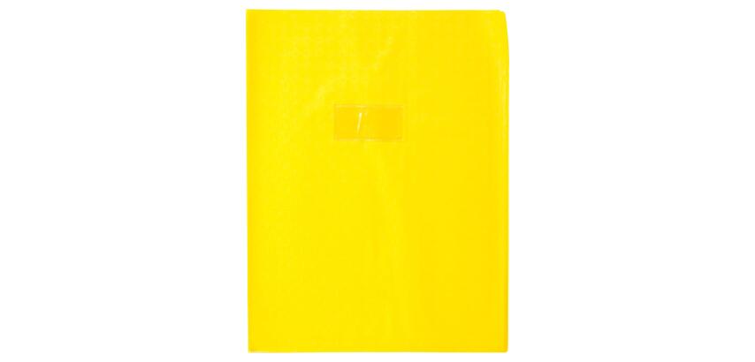Protège-cahiers grain losange PVC 18/100ème avec porte-étiquette 24x32 cm