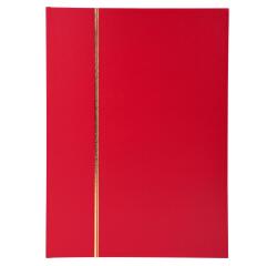 Postzegelalbum met kunstlederen omslag- 32 zwarte bladen - 9 banden - 22 ,5x30,5cm