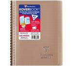Carnet reliure intégrale enveloppante Koverbook A5 160 pages petits carreaux couverture polypropylène transparent - Assortis
