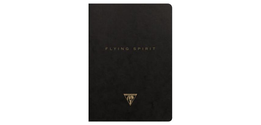 Flying Spirit piqûre textile A5 96 pages ligné motifs assortis papier ivoire 90g - Noir