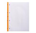Bloc agrafé côté Side A4 80 feuilles petits carreaux 5/5 80 g. - Orange