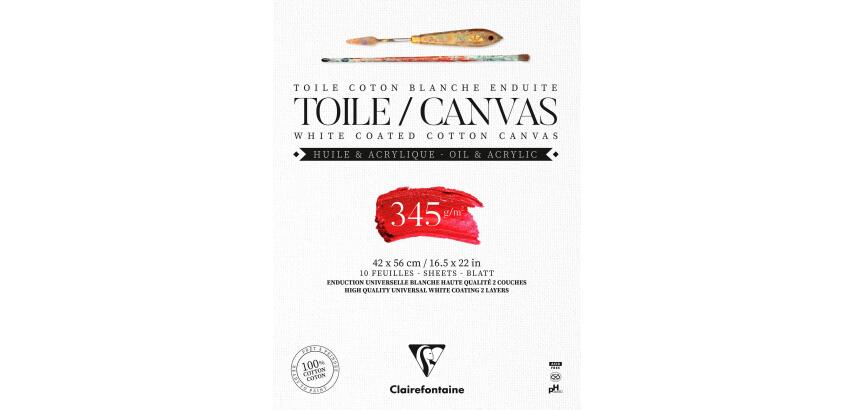 Blok Canvas F.Lys wit 10bl 345g 42x56cm