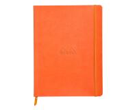 Rhodiarama carnet souple 19x25 cm 160 pages ligné papier ivoire 90g fermeture élastique - Tangerine
