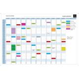 Planning magnétique annuel - textes en anglais - Blanc