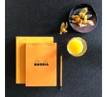 Bloc agrafé Rhodia N°14 11x17 cm 80 feuillets ligné 80g - Orange