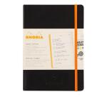 Rhodiarama Perpetual A5 128p papier ivoire 90g coins microperforés avec élastique - Noir