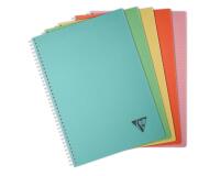 Cahier reliure intégrale Linicolor ESSENCE A4 180 pages grands carreaux couverture plastique polypropyène rainuré - Assortis