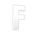 Weißes Pappmaché, Buchstabe F, 20,5cm - Weiß