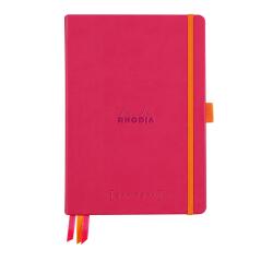 Rhodiarama Goalbook A5 met hardcover, 120 blad gestippeld wit papier van 90g - Framboos